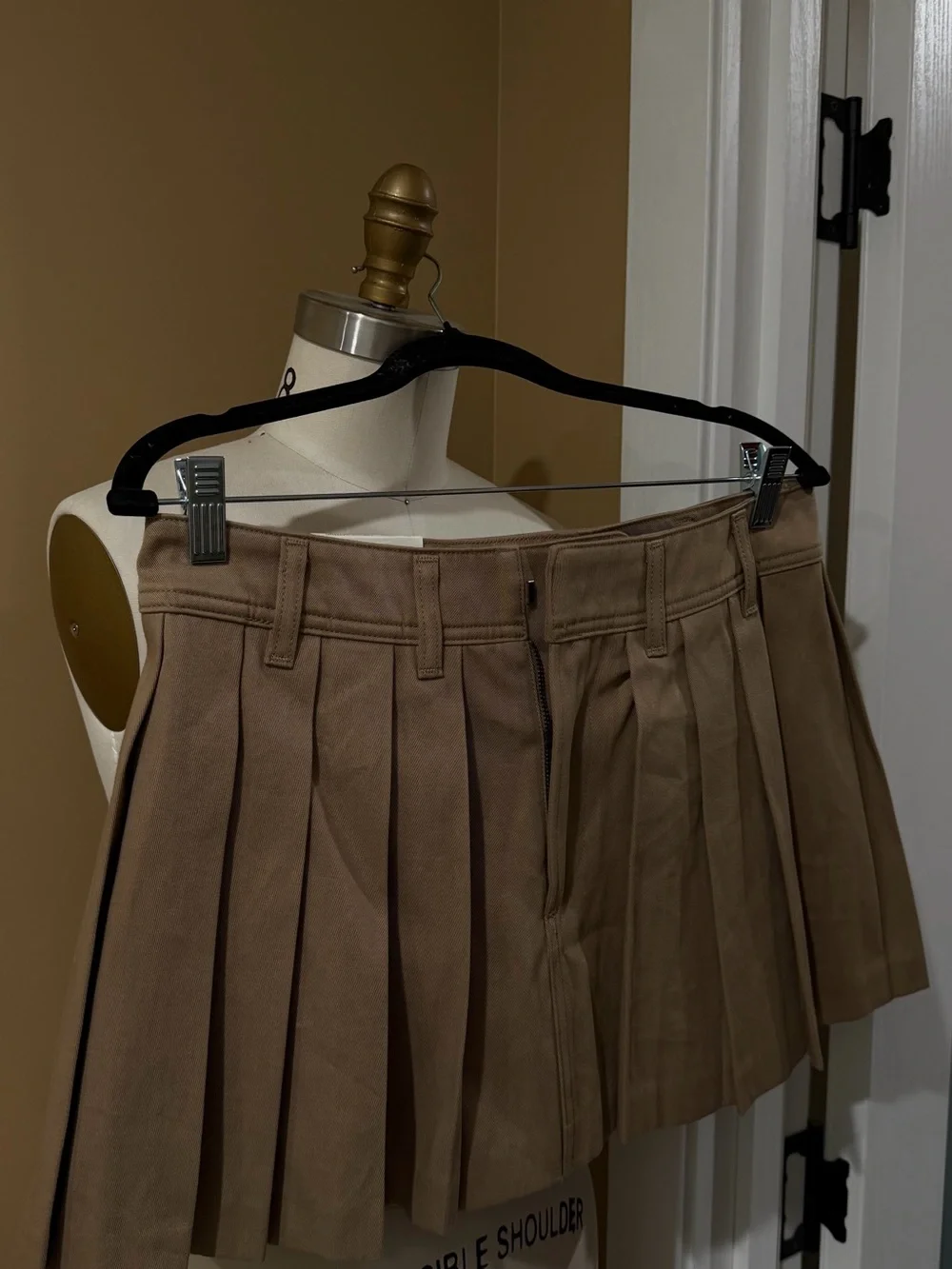 REVOLVE Pleated Mini Skirt in Taupe